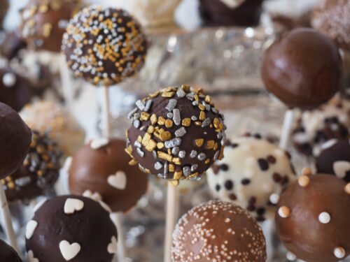 mini chocolates on a stick