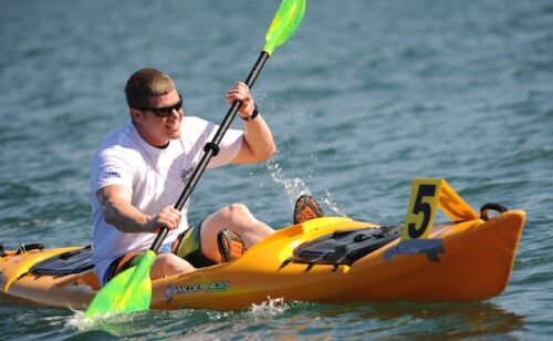 A person kayaking