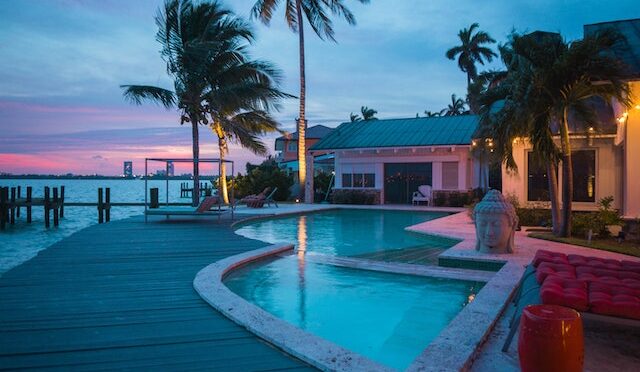 A swimming pool near the beach in Miami.