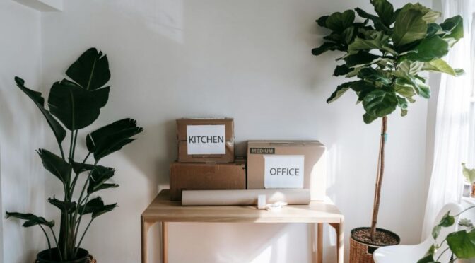 Boxes on a table