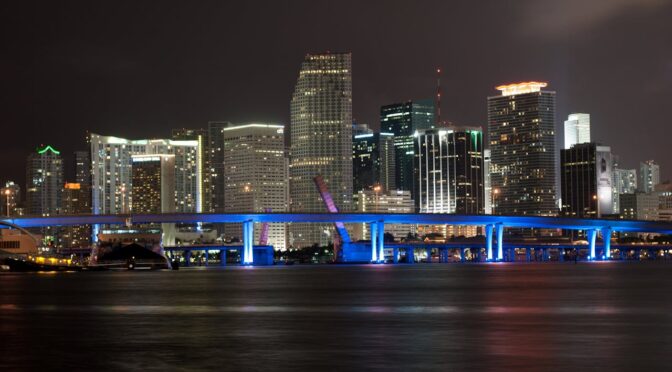 High-rise buildings during nighttime